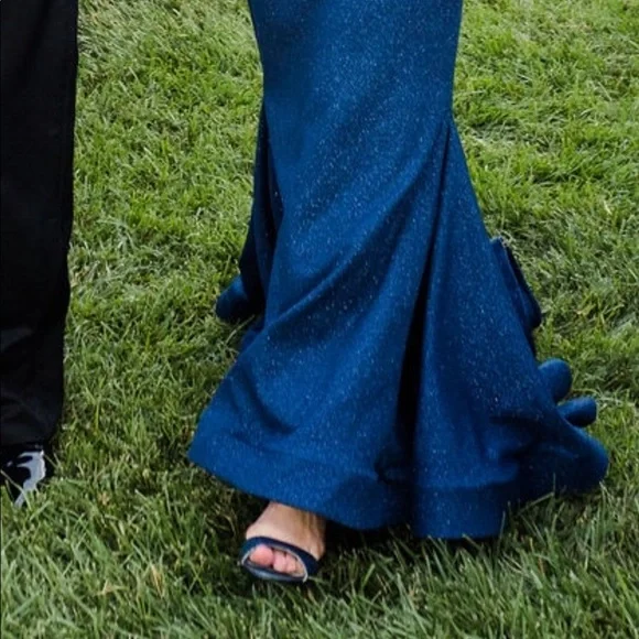 Jovani Stretch Glitter Off the Shoulder Formal Dress - Picture 5 of 16